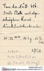 Etiketten zu Quarz (Rauchquarz) (NHMW-MIN-Ay771)